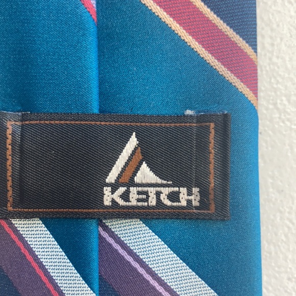 Vintage 80s multicolored striped tie - Picture 13 of 14